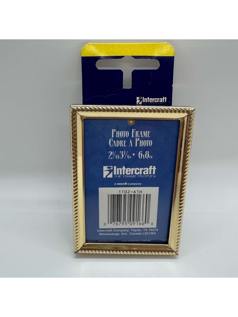 Vintage 1995 Intercraft Gold Tone Mini Photo Frame 2.25x3.25 1102-A1H New